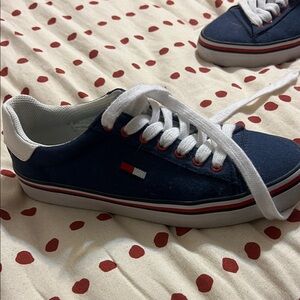 Tommy Hilfiger Blue Canvas Sneakers with White Accents